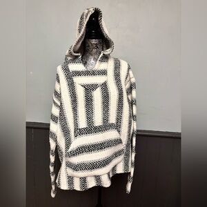 Men's Black and White Baja Pullover